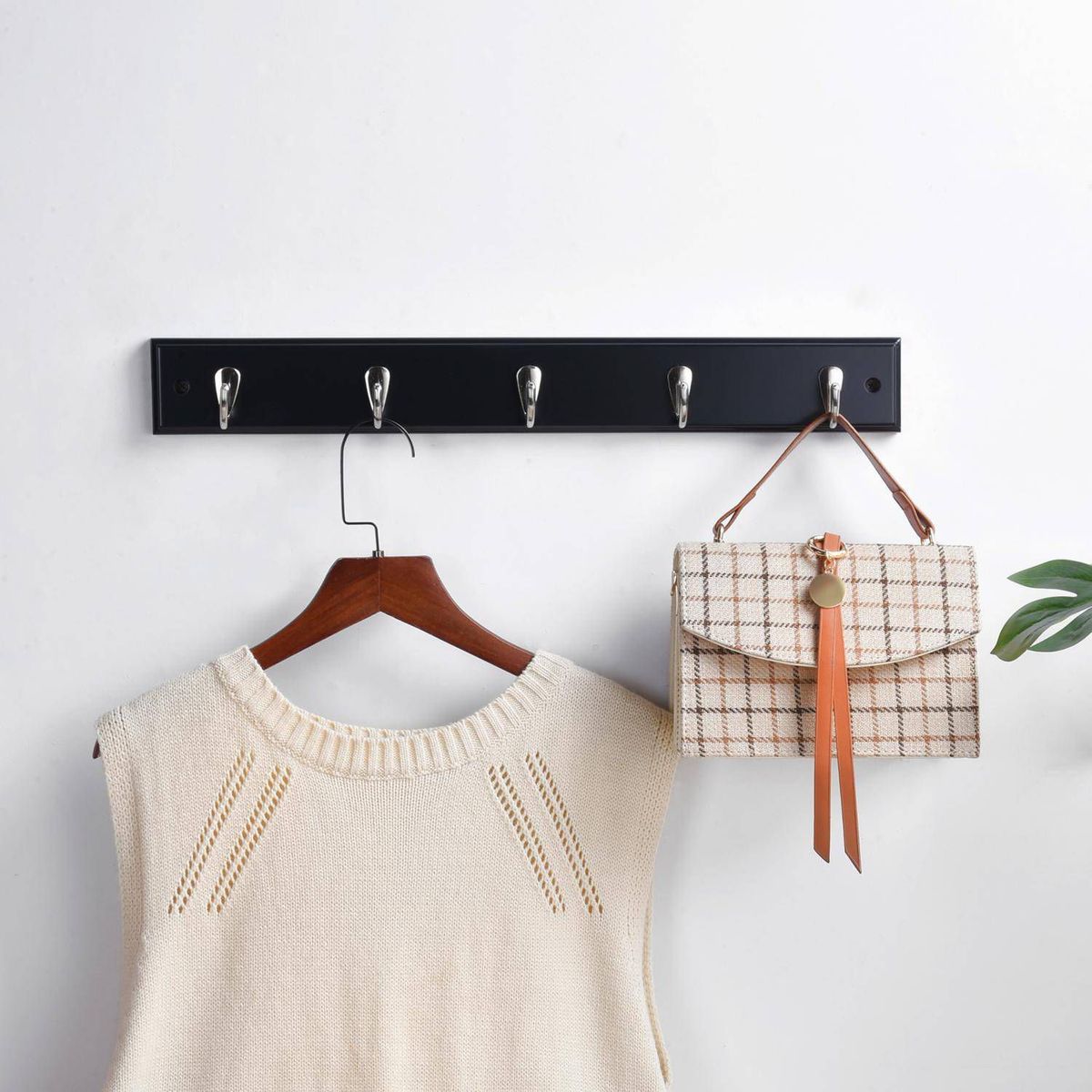 GENERICO - Perchero de Pared 5 Ganchos COLOR AL AZAR