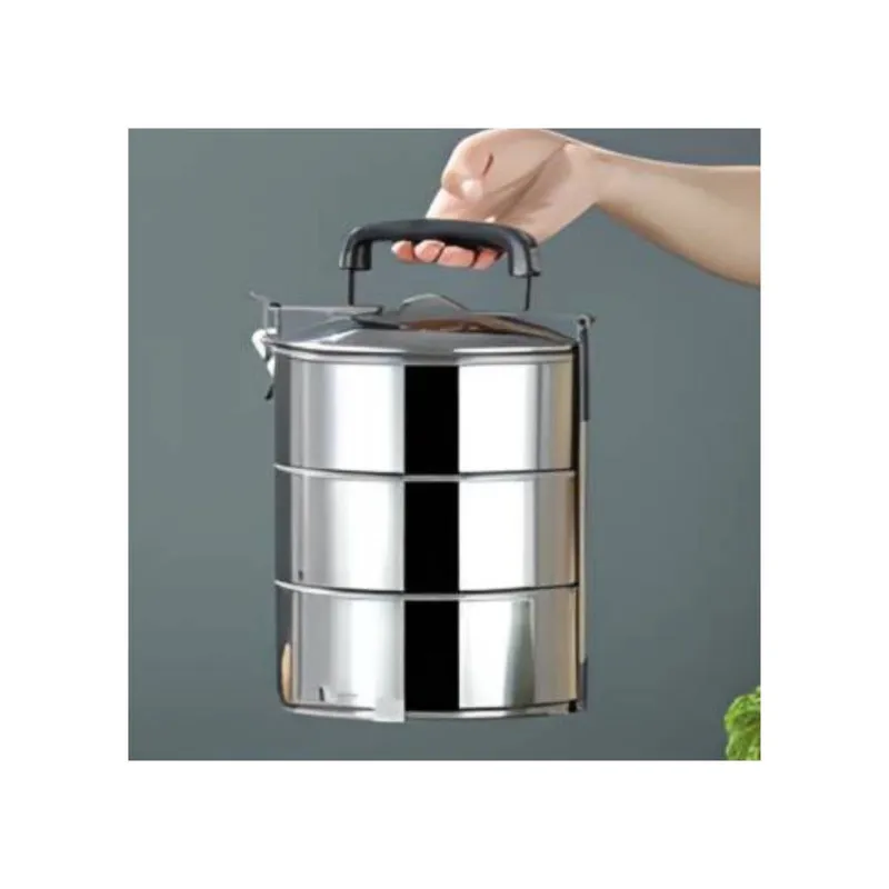 GENERICO - Portaviandas de Acero Fiambrera Térmica 3 Niveles