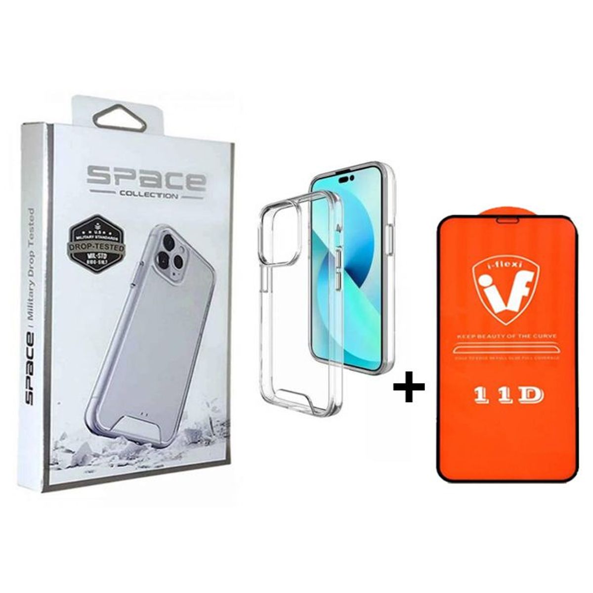 SPACE - Funda Space Iphone 13 Pro  Transparente con Mica 9H