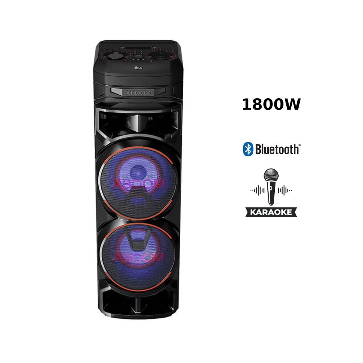 LG - Torre de Sonido Xboom 1800W Karaoke Super Bass Boost RNC9 Ngro