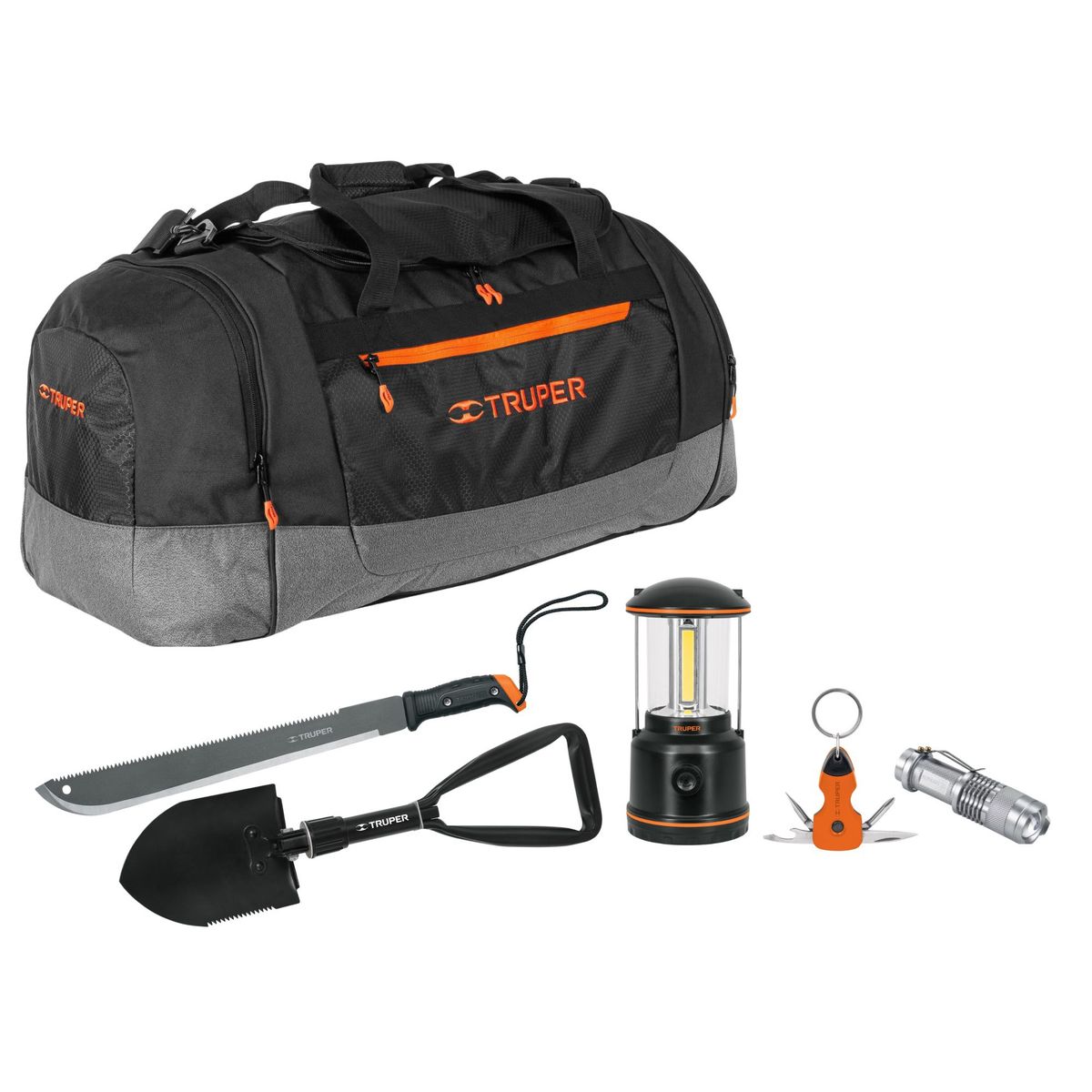 TRUPER - Kit linterna camping emergencia herramientas multiuso 6 Pzas