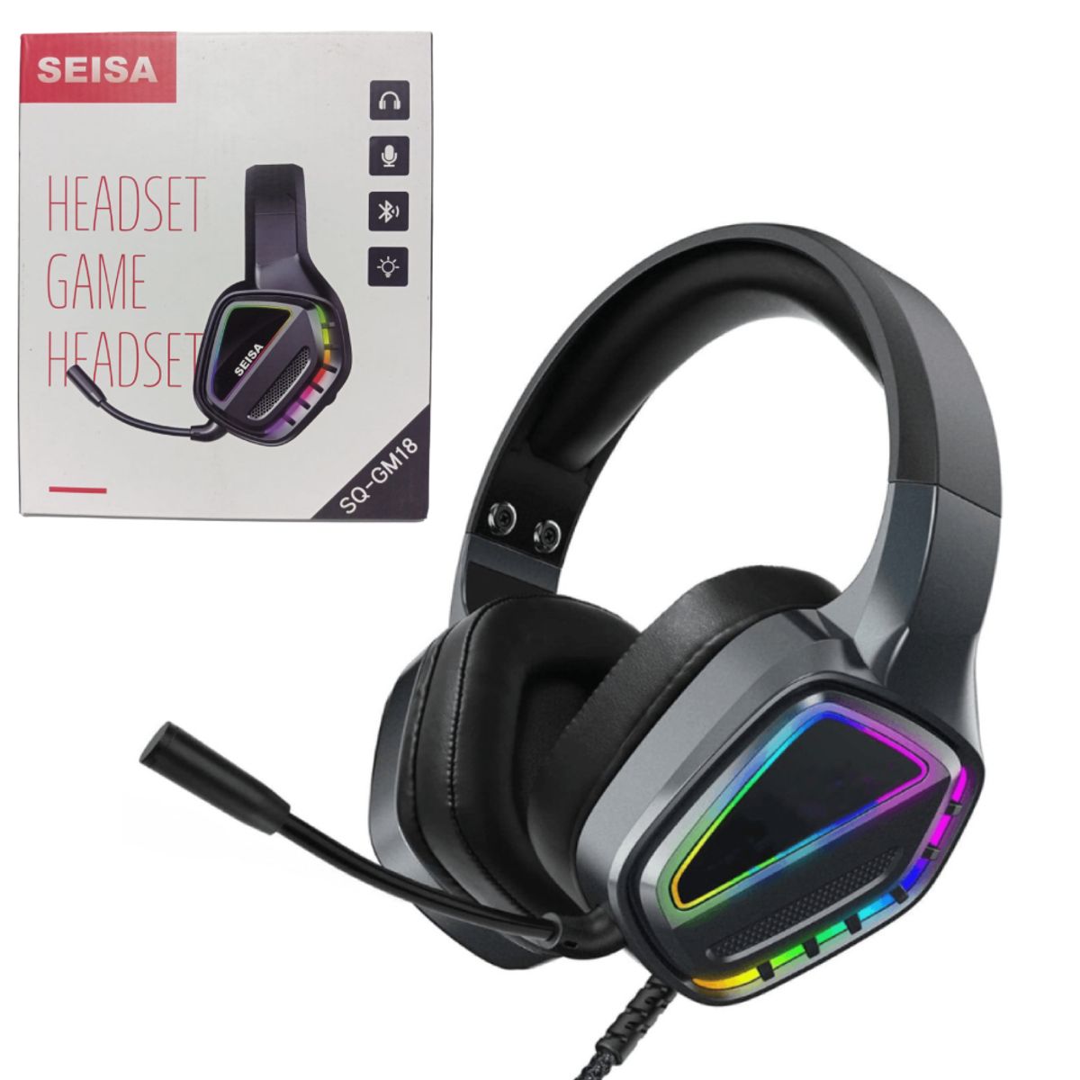 SEISA - Audifono Gamer con Microfono Pc Laptop Luces Rgb.