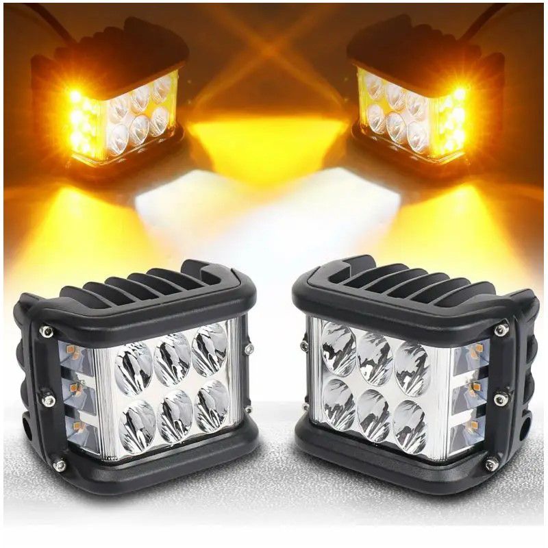 GENERICO - Faro Led Blanco Con DRL Ambar Estrobos 4x4