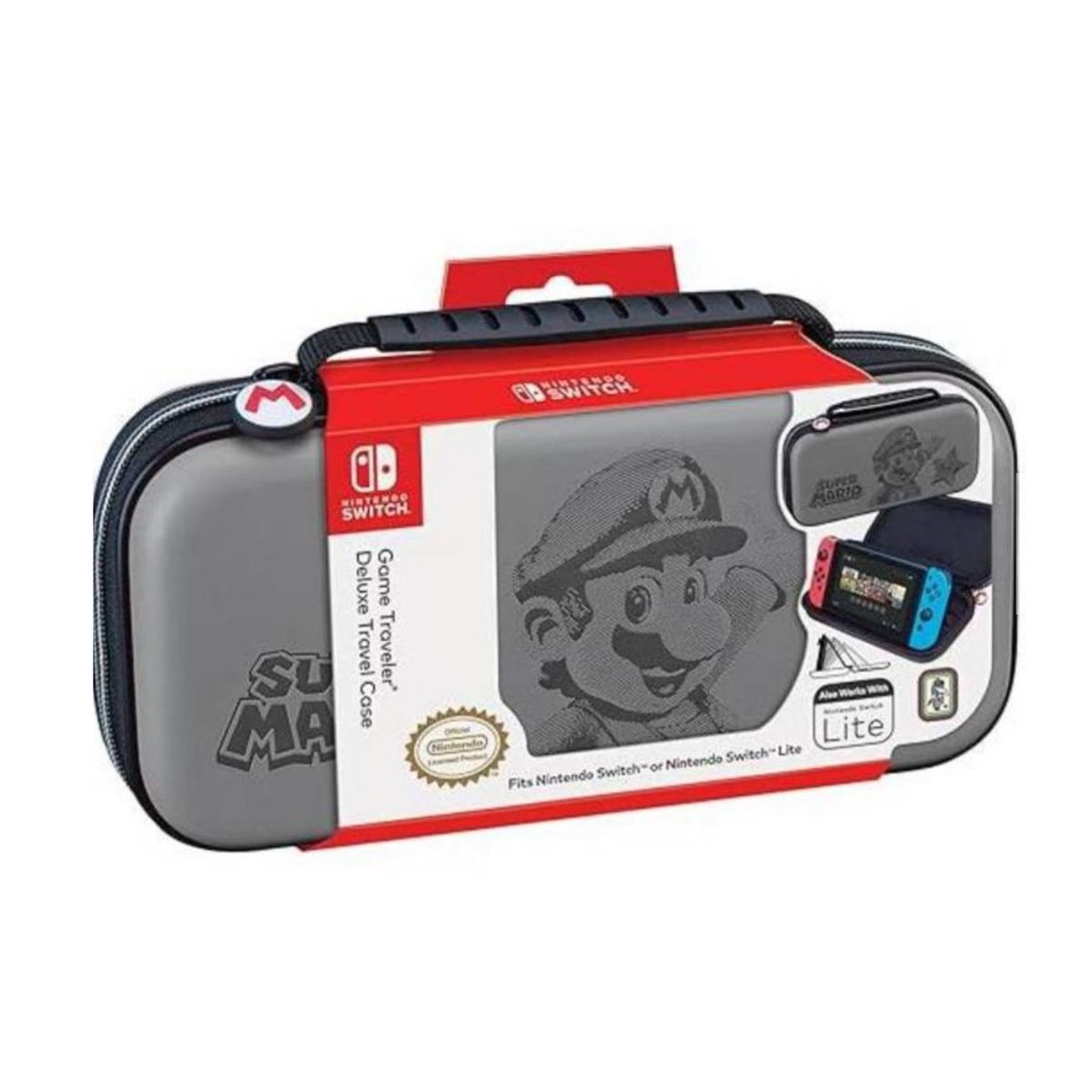 NINTENDO - Estuche Nintendo Switch Super Mario Gris