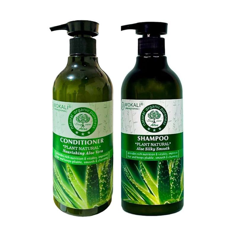WOKALI - Pack Shampoo + acondicionador de Aloe vera Wokali de 550 ml