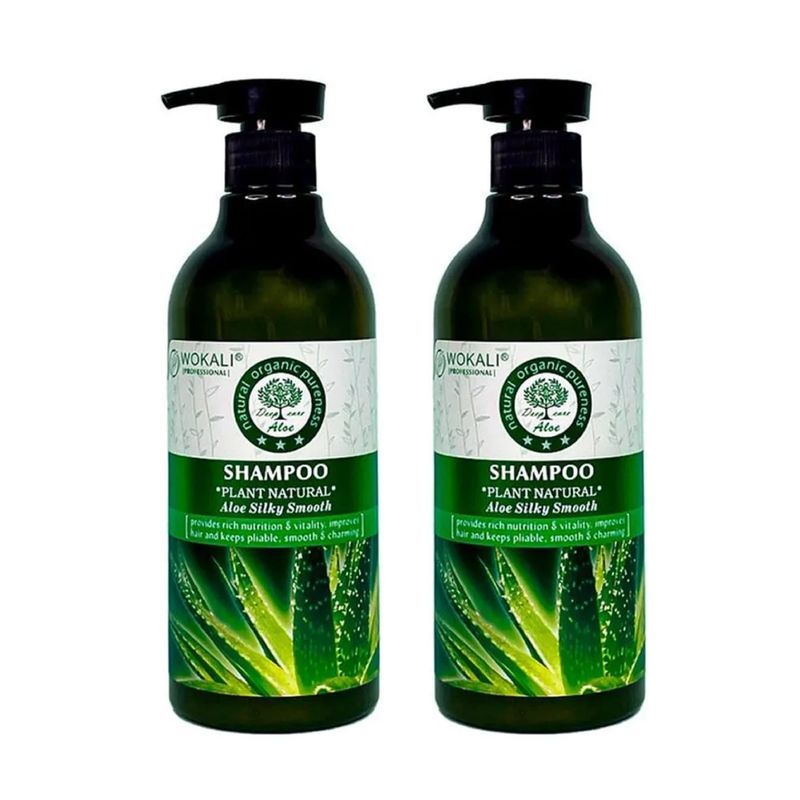 WOKALI - Pack de 2 Shampoo de Aloe Vera Wokaly de 550 ml