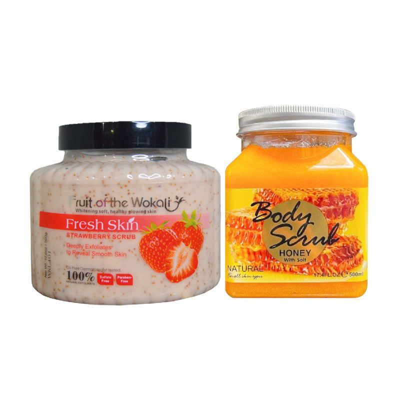 WOKALI - Pack de Exfoliante Corporal de Fresa + Miel Wokali