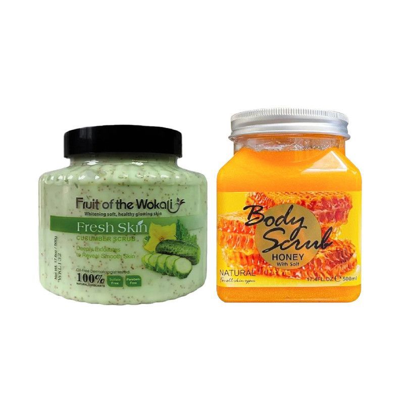 WOKALI - Pack de Exfoliante Corporal de Miel y Pepino Wokali