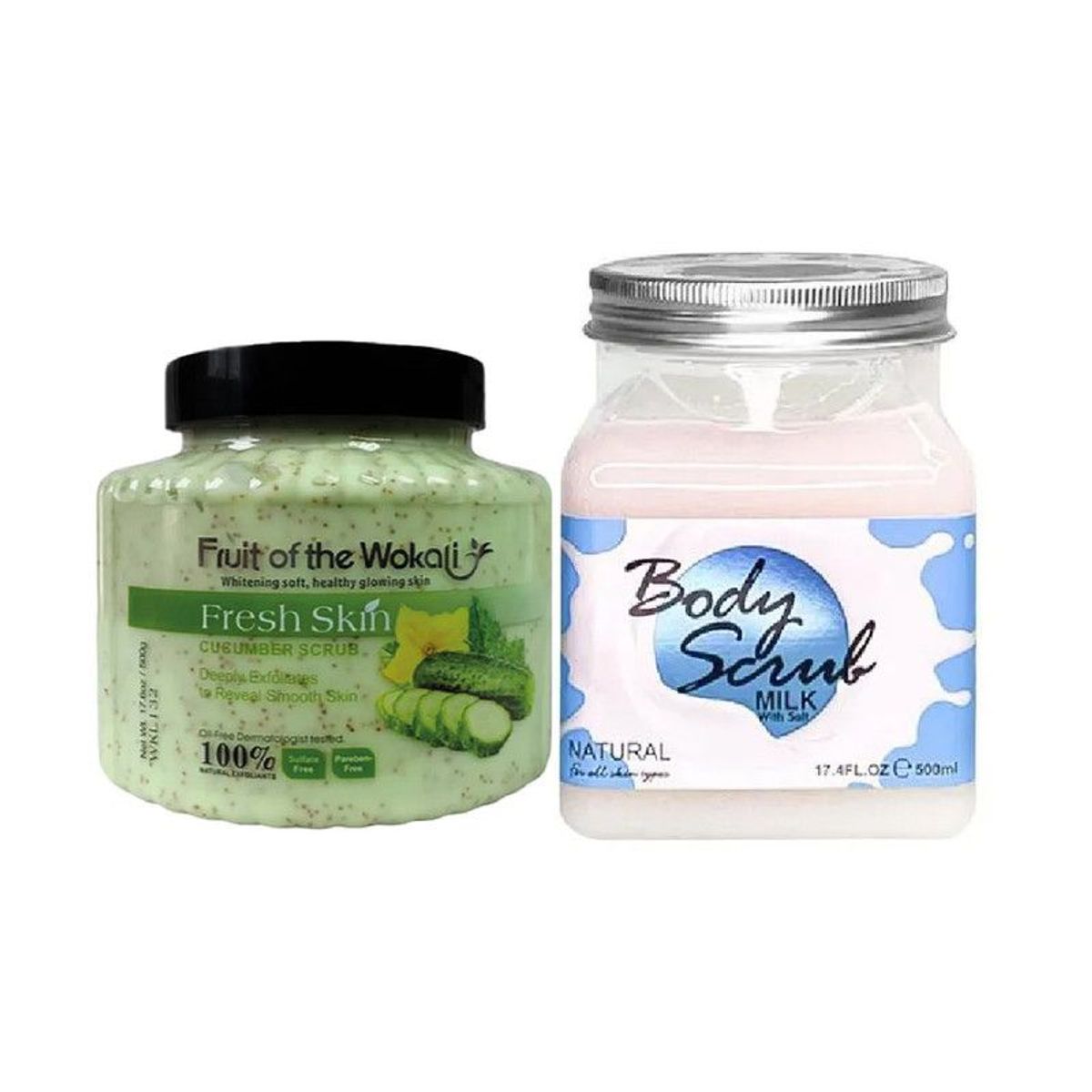 WOKALI - Pack de Exfoliante Corporal de Leche y Pepino Wokali