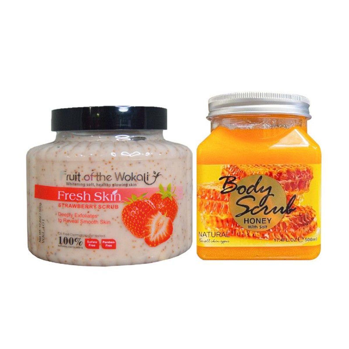 WOKALI - Pack de Exfoliante Corporal de Fresa + Miel Wokali