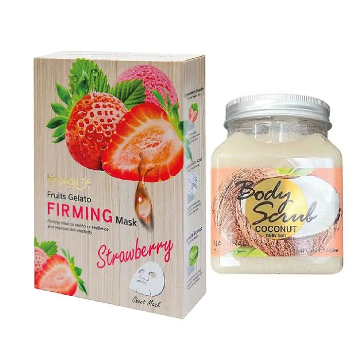 WOKALI - Pack de Mascarilla + Exfoliante de Fresa y Coconut Wokali