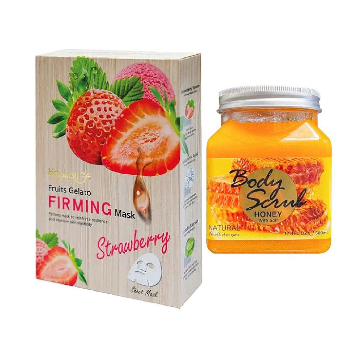 WOKALI - Pack de Mascarilla + Exfoliante de Fresa y Miel Wokali