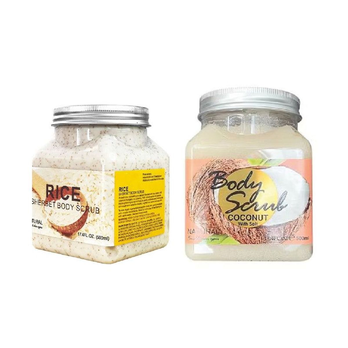 WOKALI - Pack de Exfoliante Corporal de Coconut y Arroz Wokali