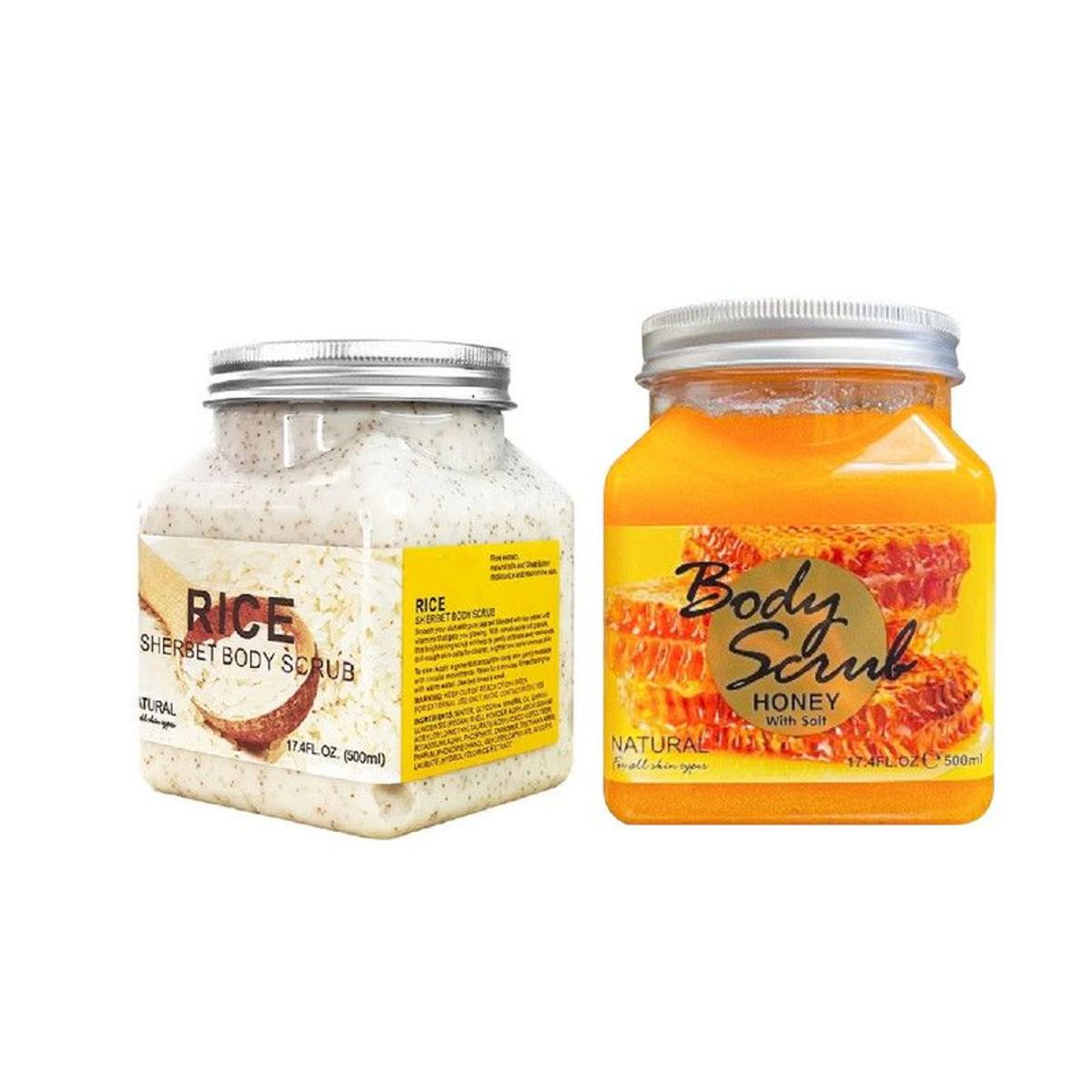 WOKALI - Pack de Exfoliante Corporal de Miel y Arroz Wokali