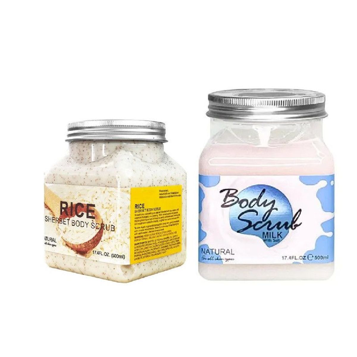 WOKALI - Pack de Exfoliante Corporal de Leche y Arroz Wokali