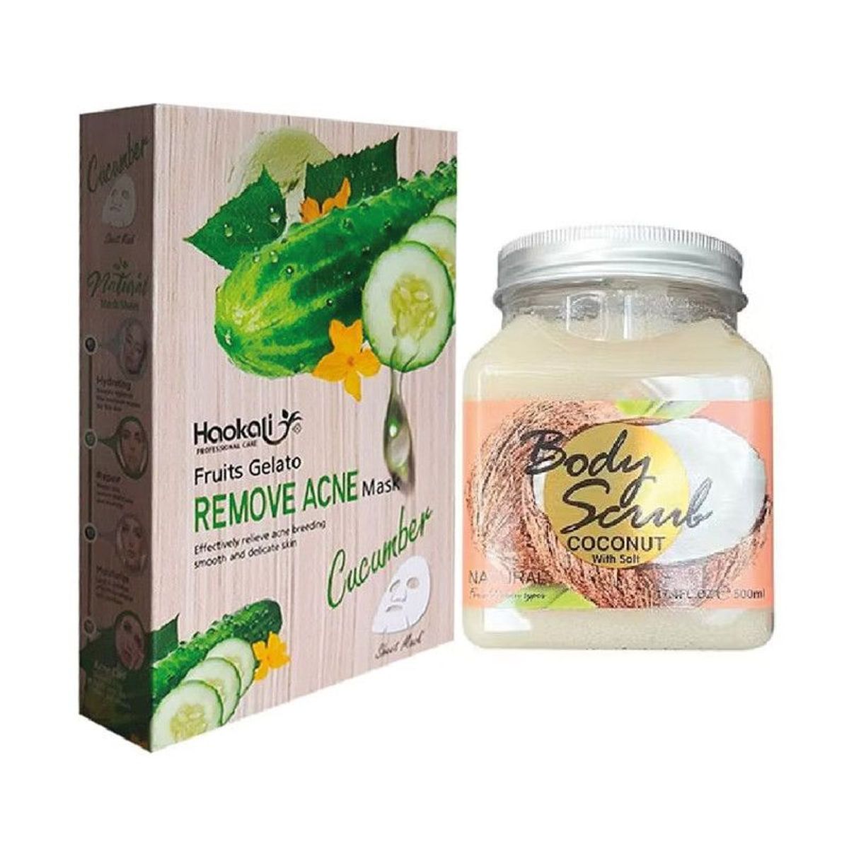 WOKALI - Pack de Mascarilla + Exfoliante de Pepino y Coconut Wokali
