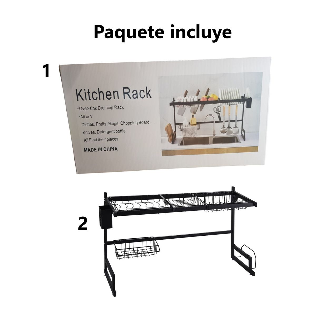 GENERICO - Rack escurridor de utensilios de cocina para Fregadero de 85cm