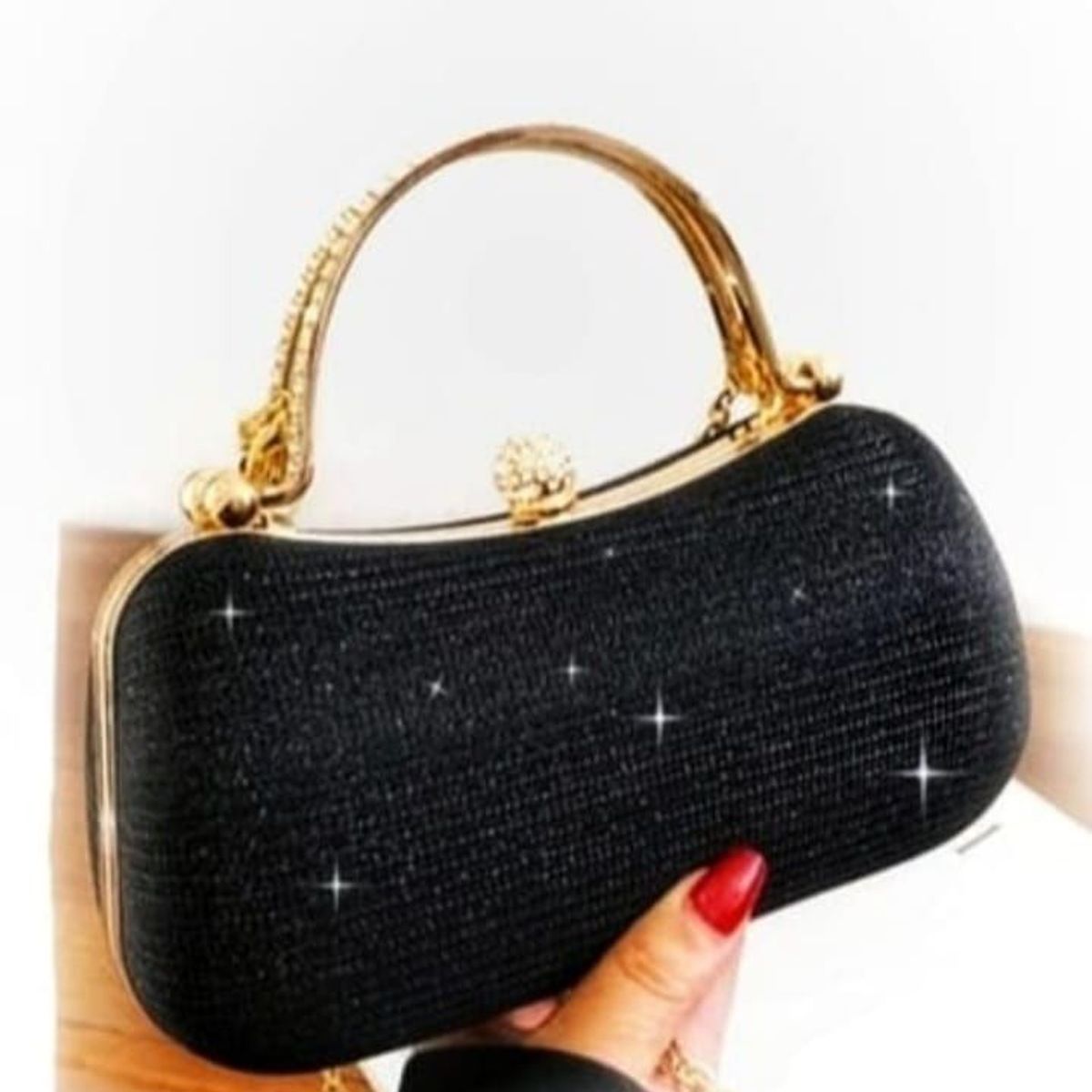 GENERICO - Cartera de Mano para Mujer de Fiesta color Negro