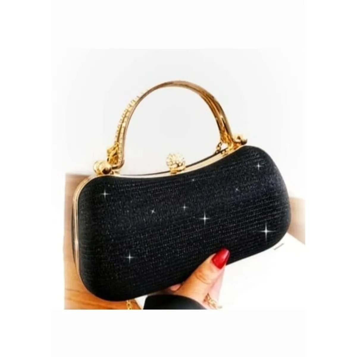 GENERICO - Cartera de Mano para Mujer de Fiesta color Negro