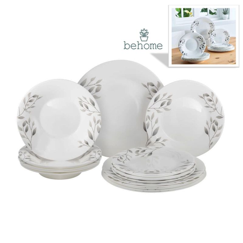 BEHOME - Set de 18 Platos Ecovidrio Foresti