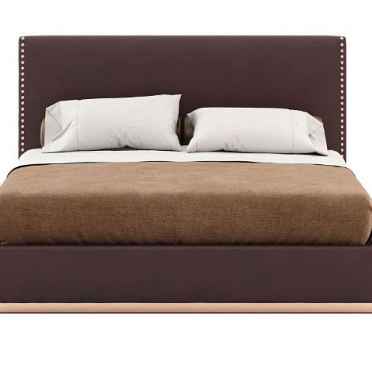 GENERICO - Cama Box Tarima + Cabecera Beyli Marron 1.5 plazas