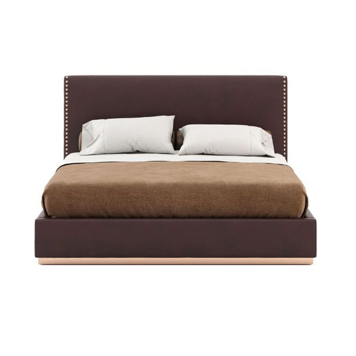 GENERICO - Cama Box Tarima + Cabecera Beyli Marron 1.5 plazas
