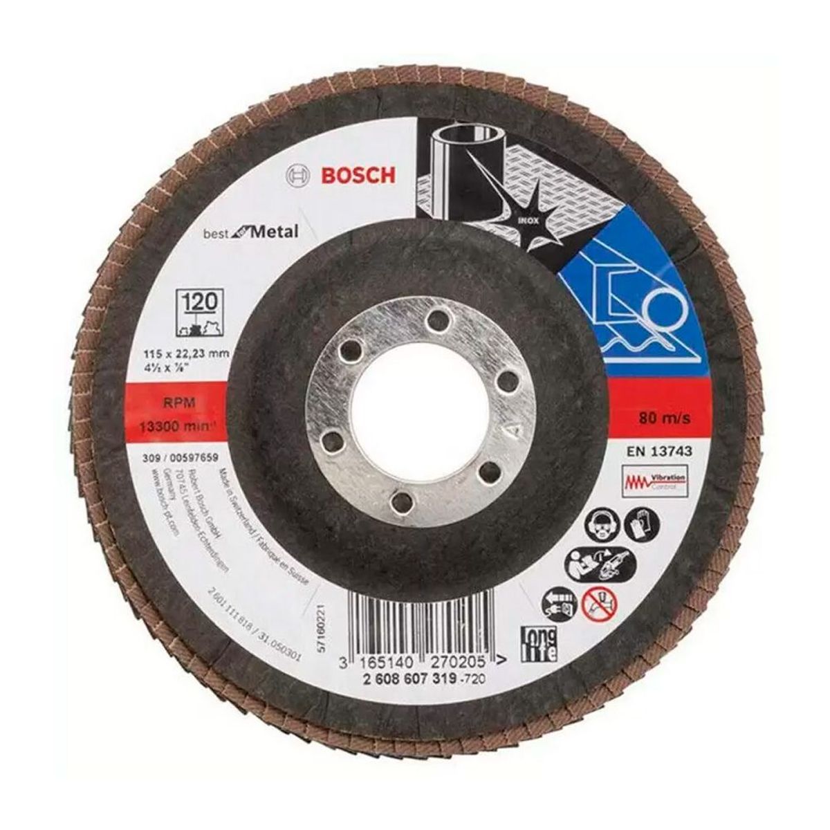 BOSCH - Bosch Disco Flap Best para Metal  4.5" Gr120 Curvo