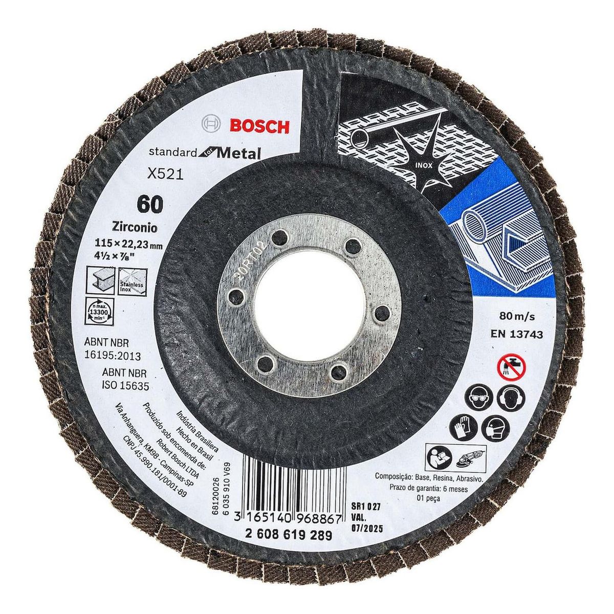 BOSCH - Bosch Disco Flap ECO Inox Metal 115mm Gr60 Curvo Fibra