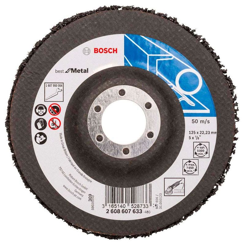 BOSCH - Bosch Disco Limpieza  5" Metal Negro Alta Calidad