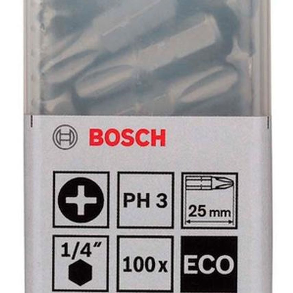 BOSCH - Bosch Punta Phillips 3X25mm 100 Unidades Caja Plastica