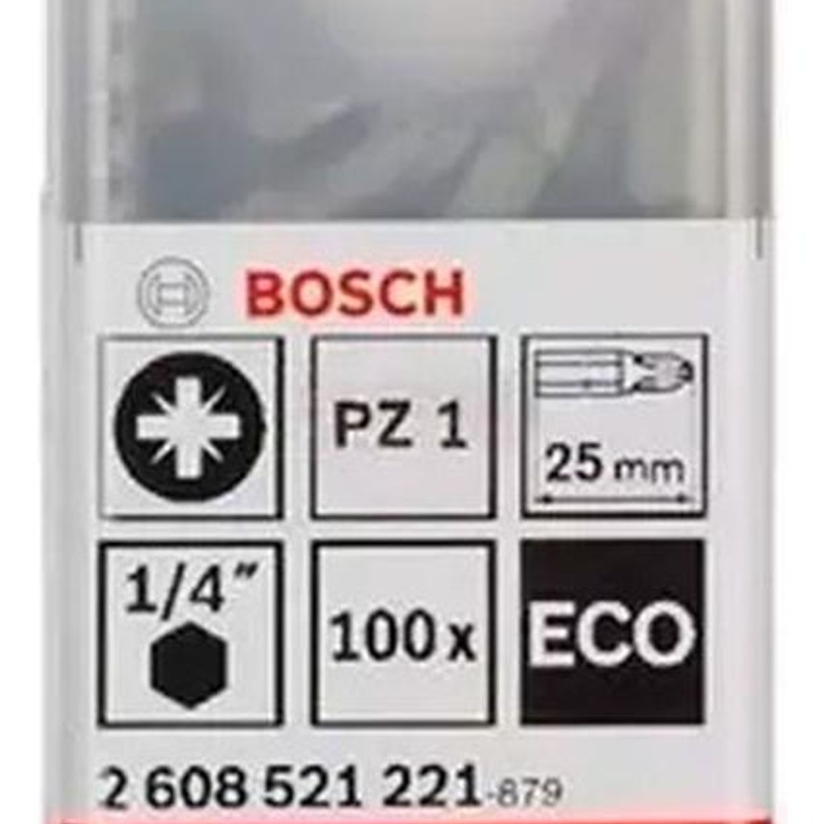 BOSCH - Bosch Punta Pozidriv 1X25mm 100 Unidades Caja Plastica