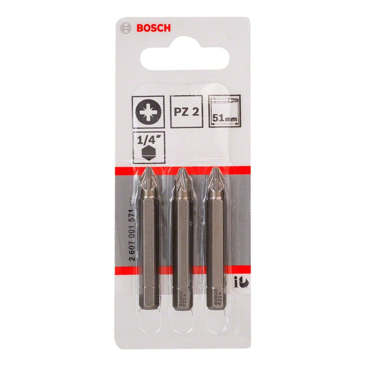 BOSCH - Bosch Punta Pozidriv 2X50mm 3 Unidades