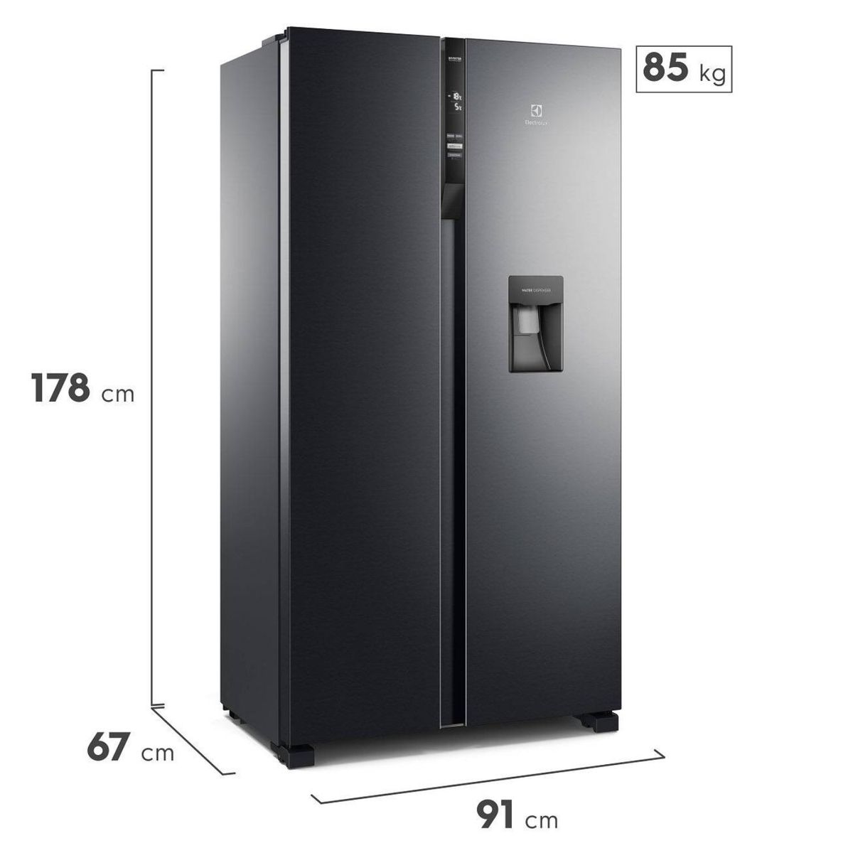 ELECTROLUX - Refrigerador Side by Side Electrolux ERSA53K2HVB INVERTER 514 litros black