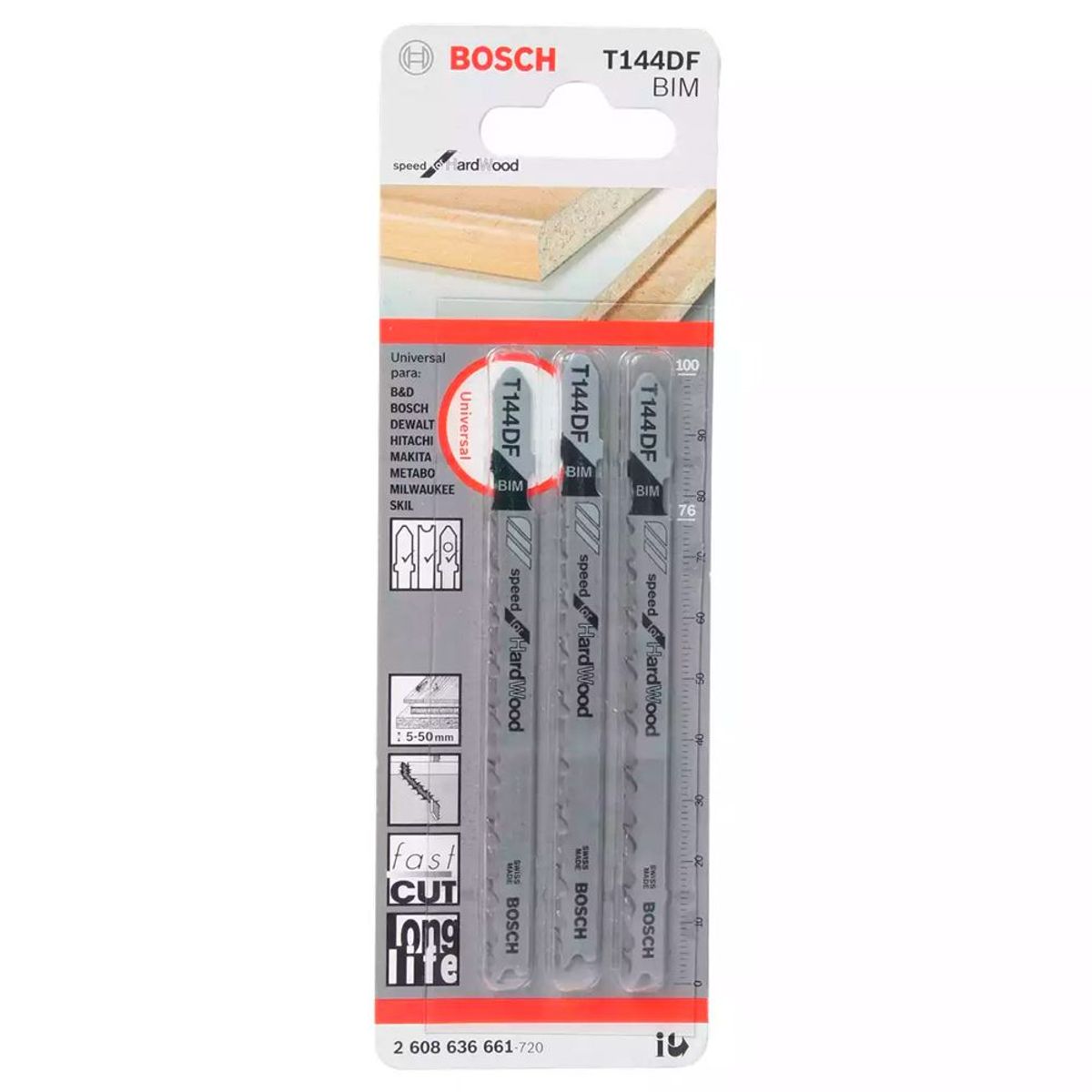 BOSCH - Sierra Calar Bosch T144DFx3 BIM Recto Rápido Madera Dura