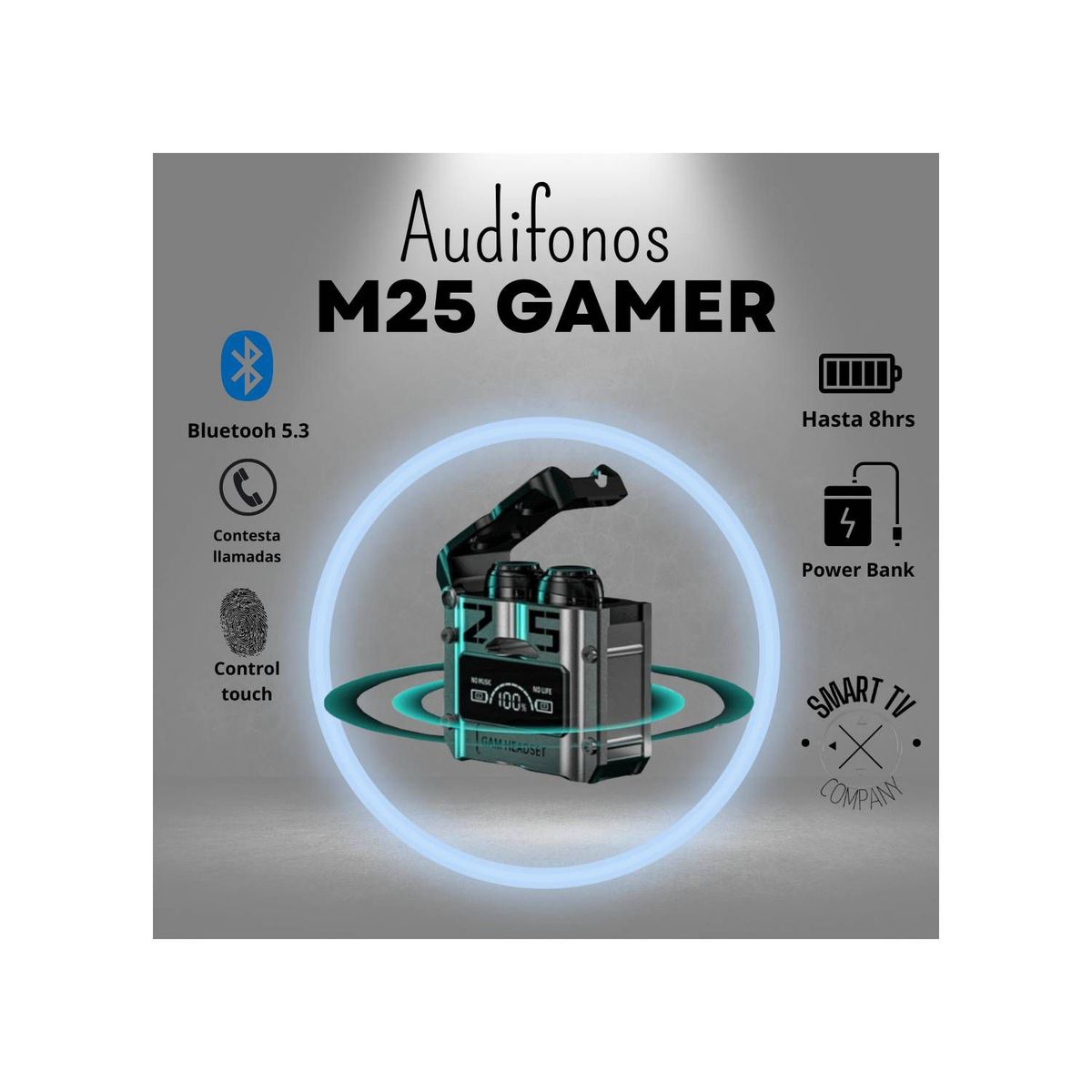 GENERICO - AUDIFONO BLUETOOTH 5.3 M25 /RGB GAMER CON REDUCION DE RUIDO