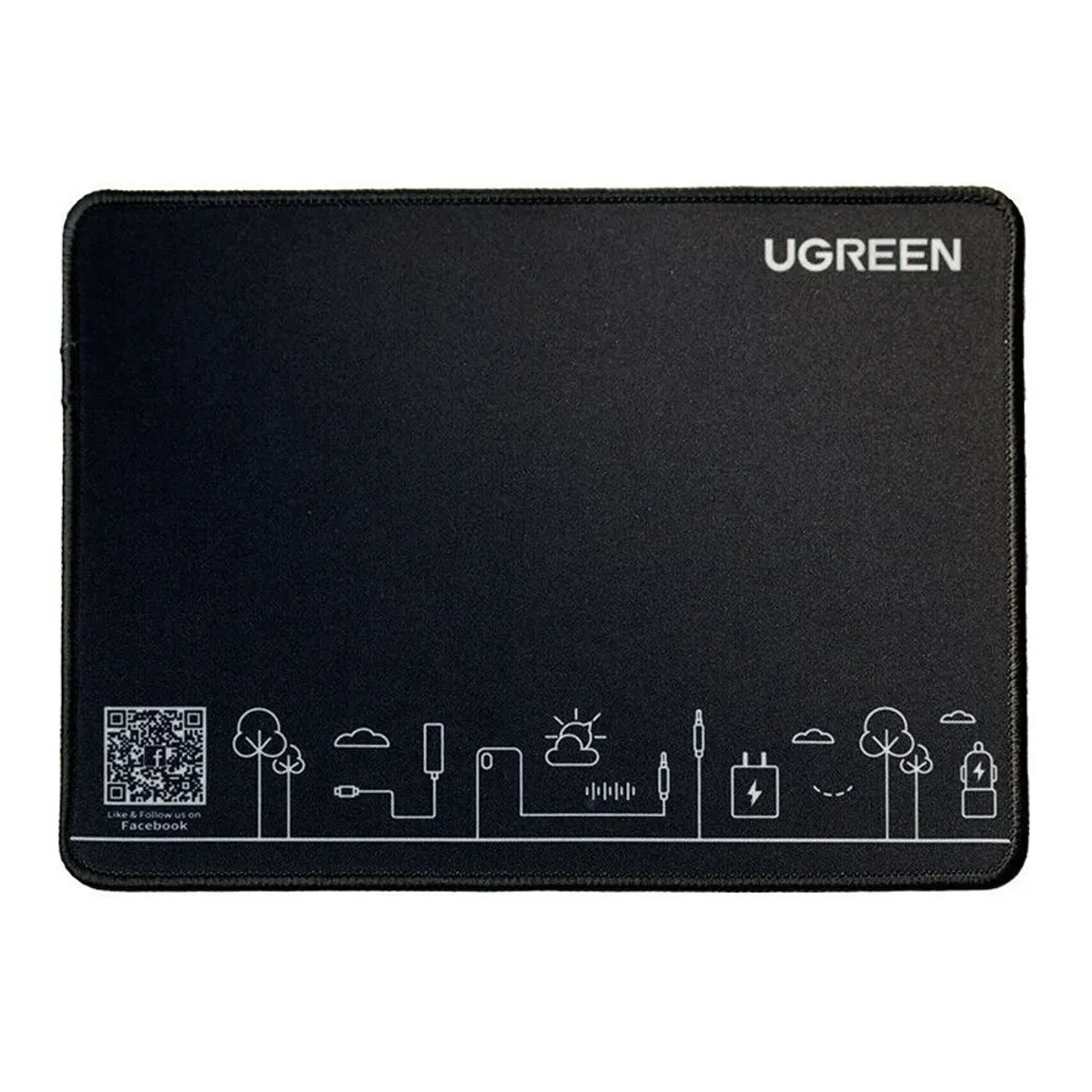 UGREEN - Mousepad Ugreen Antideslizante Goma 26x21cm Negro - CY016