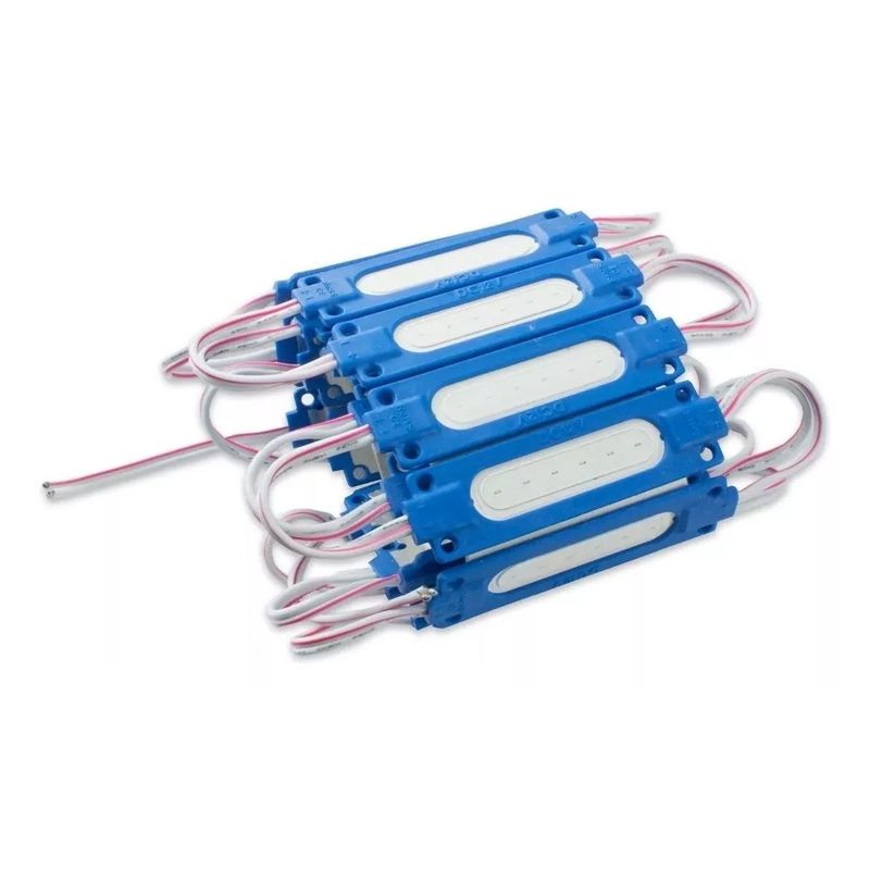 GENERICO - Tira 10 Modulos Tipo Chip Led Cob Azul