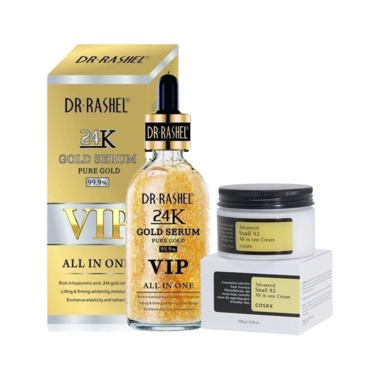 COSRX - Crema Facial Cosrx Advance Snail92 100ml+ 24K Gold VIP 99% Dr Rashel Serum Facial Antiedad 50Ml
