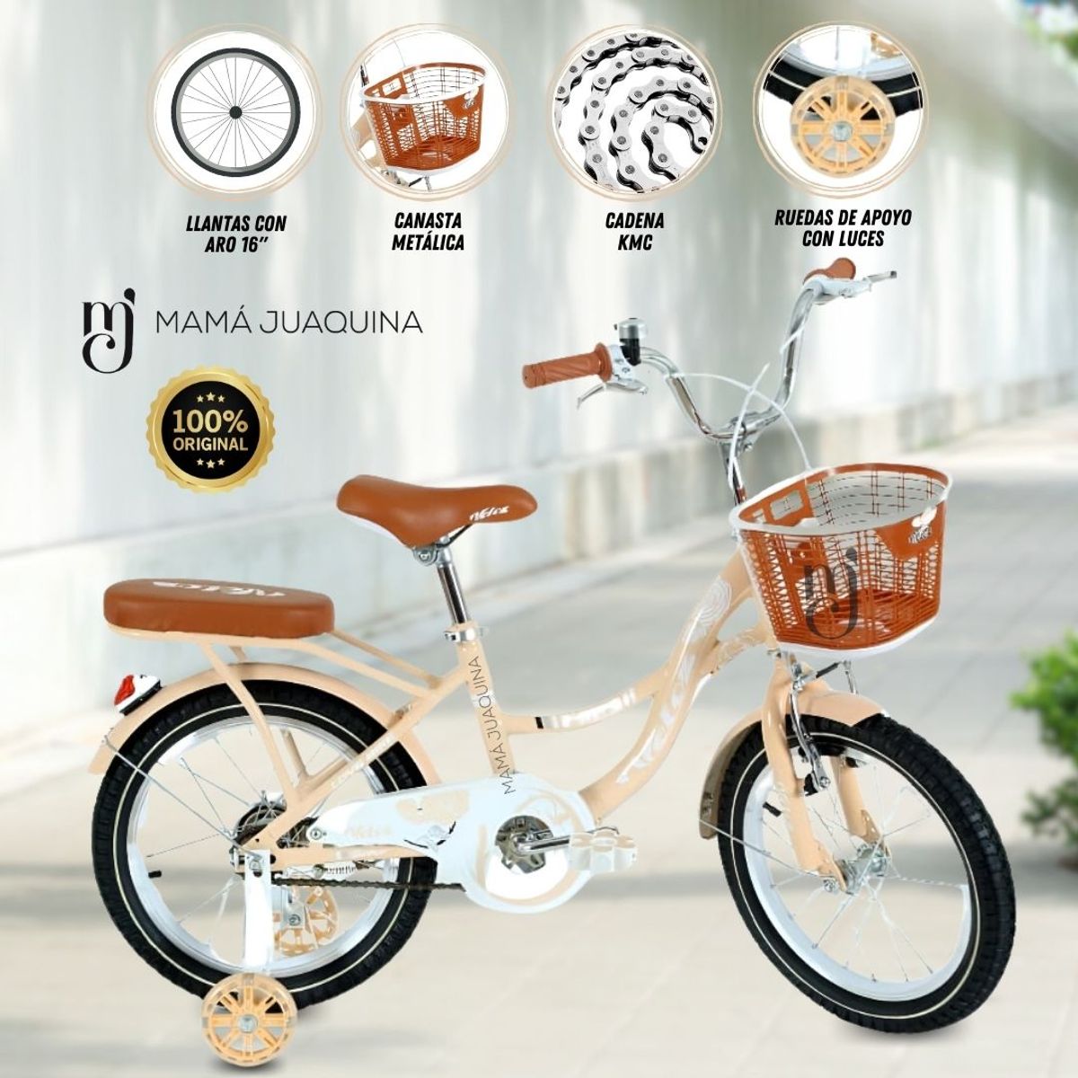 VELOX - Bicicleta Para Niña Aro 16 «LADY» Beige