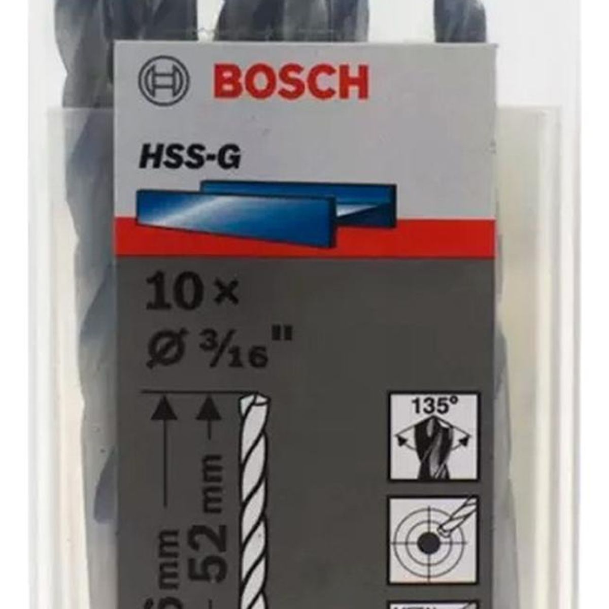 BOSCH - Bosch Broca Metal HSS-G X10U  4.8mm  3/16"