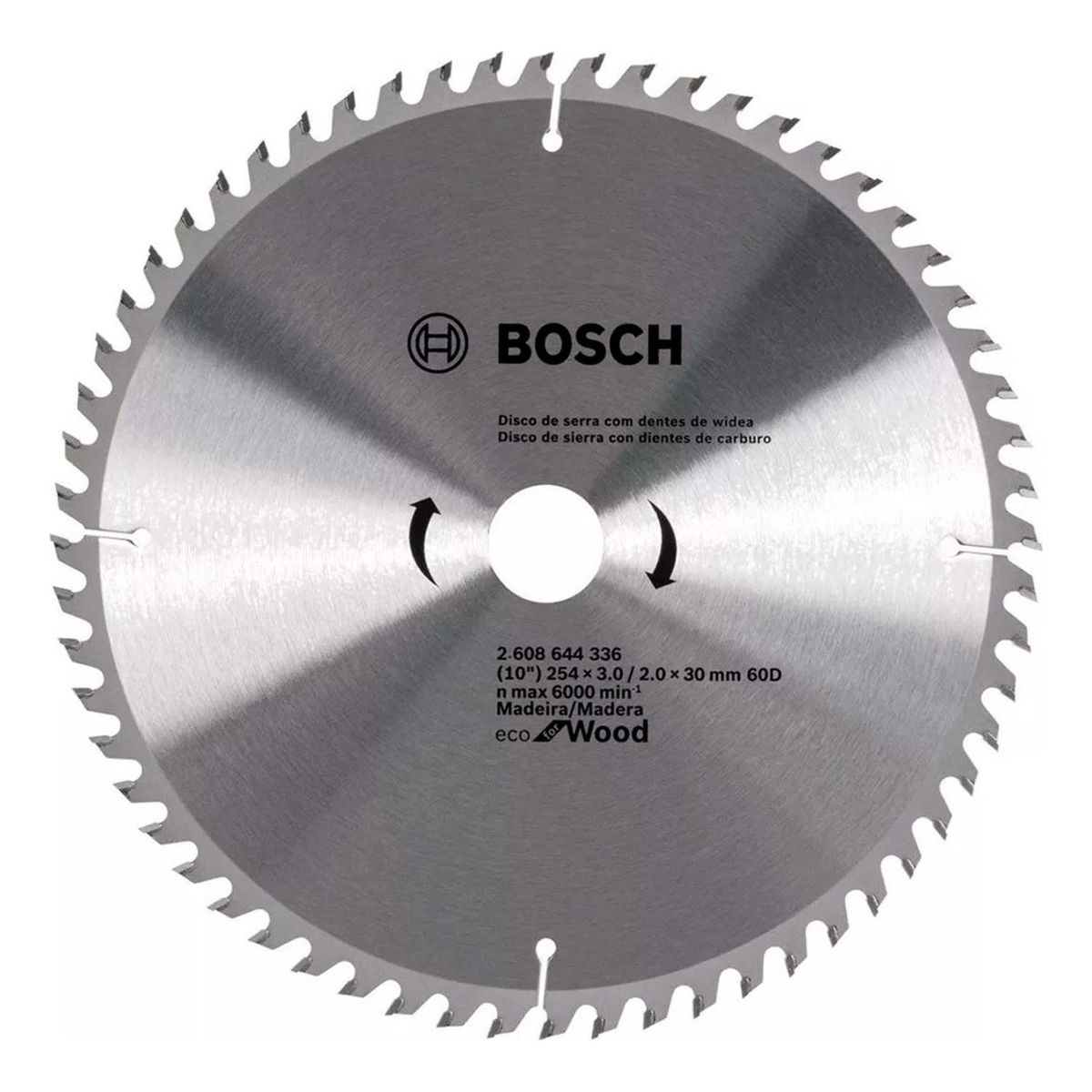 BOSCH - Disco De Sierra Para Madera Con Dientes De Carburo  10"254X3