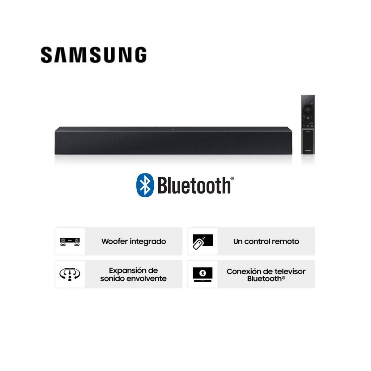 SAMSUNG - Soundbar Samsung 2.0 CH HW-C400/PE 40 Watts - Negro