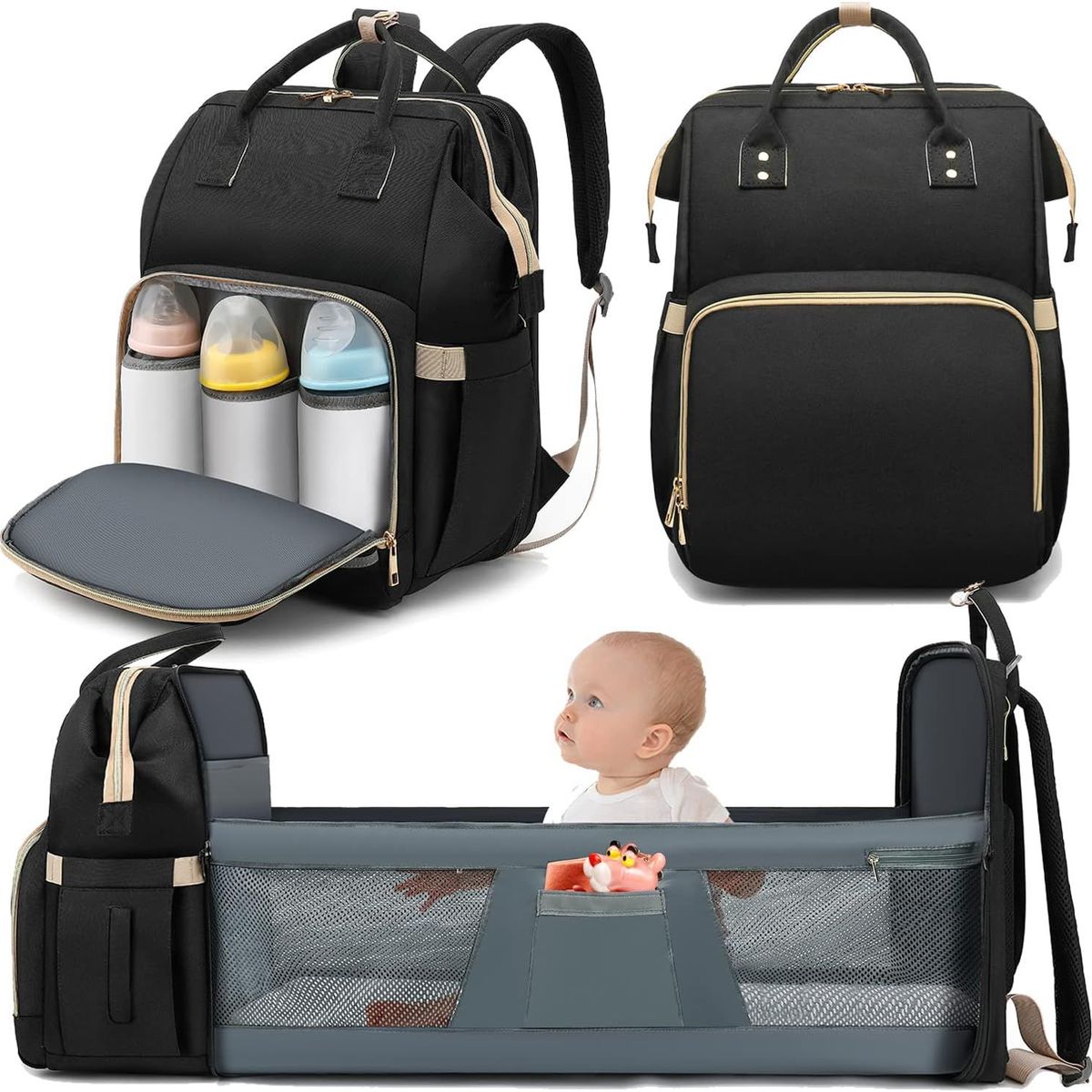 GENERICO - Mochila pañalera para bebé con cambiador