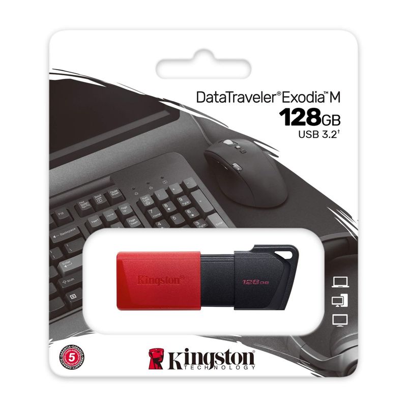 KINGSTON - Memoria Flash USB Kingston DataTraveler Exodia M 128GB Rojo