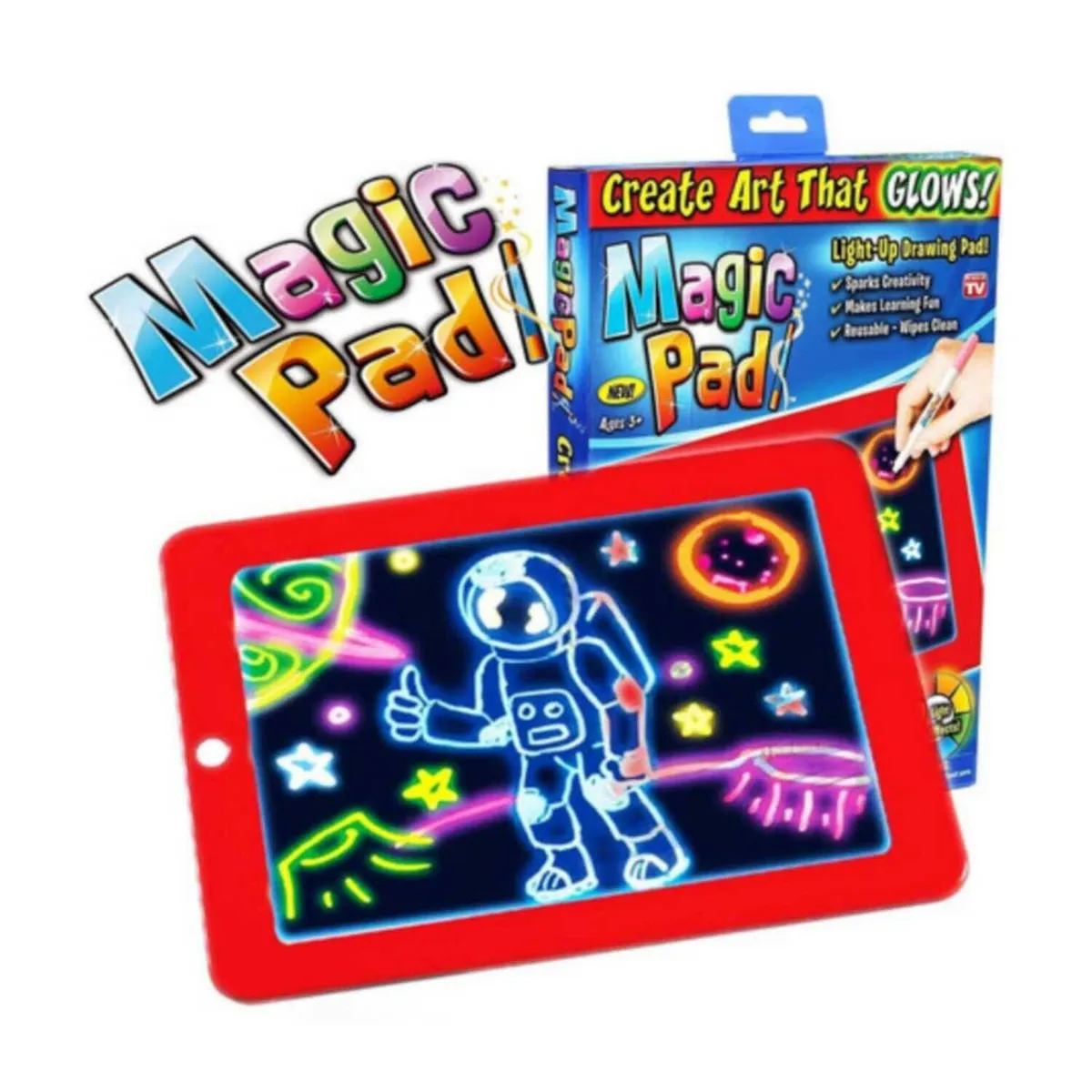 GENERICO - Pizarra Mágica con Luz para Niños lapiz
