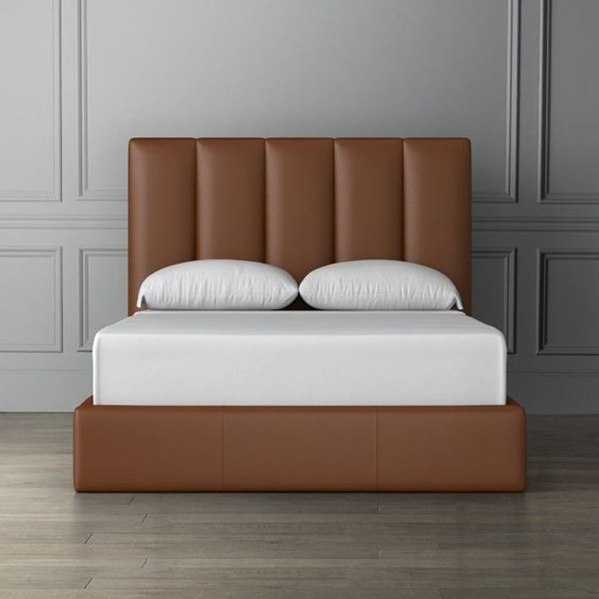 GENERICO - Cama Box Tarima + Cabecera Iron Marron  1.5 plazas