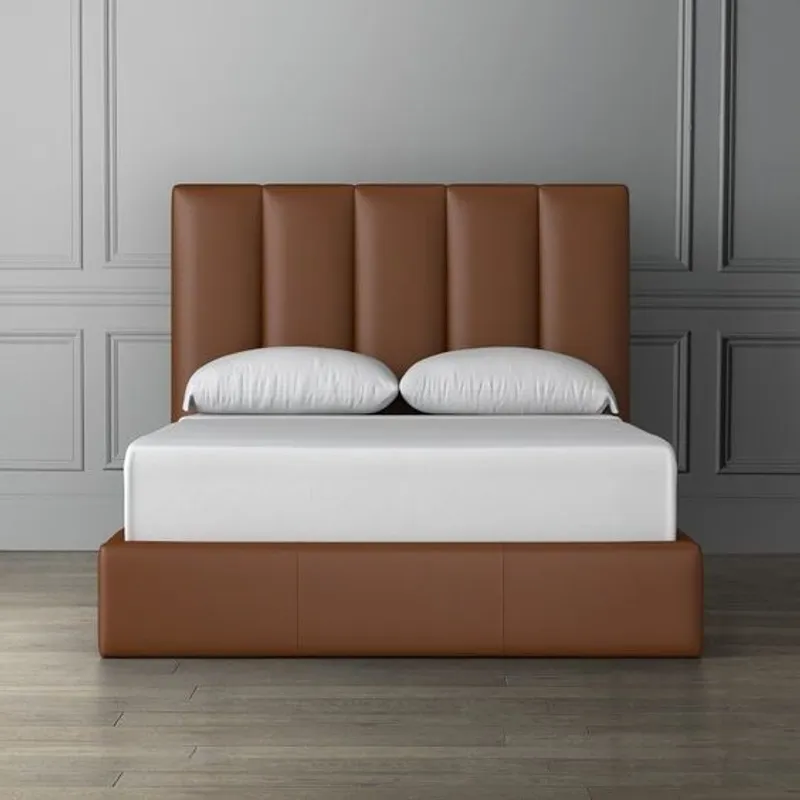 GENERICO - Cama Box Tarima + Cabecera Iron Marron  Queen