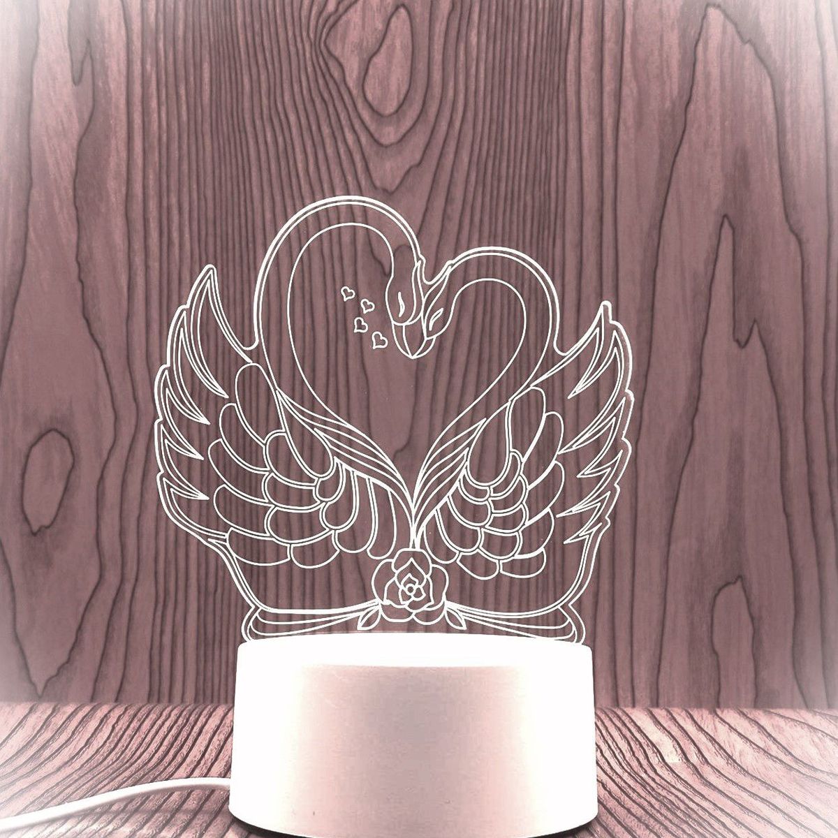 GENERICO - REGALO - LAMPARA 3D SIETE COLORES CON CAJA PARA PILAS Y CABLE USB