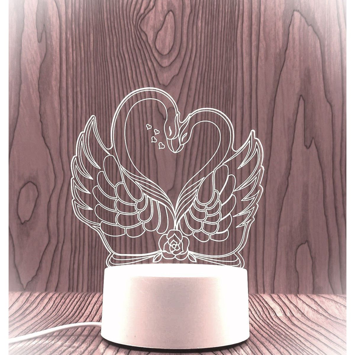 GENERICO - REGALO - LAMPARA 3D SIETE COLORES CON CAJA PARA PILAS Y CABLE USB