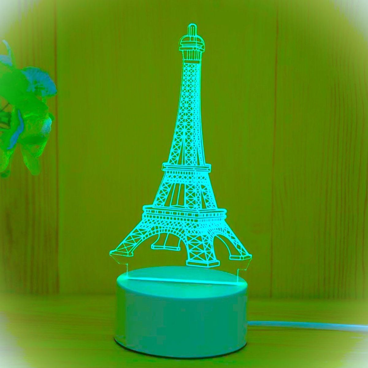 GENERICO - REGALO - LAMPARA 3D SIETE COLORES CON CAJA PARA PILAS Y CABLE USB